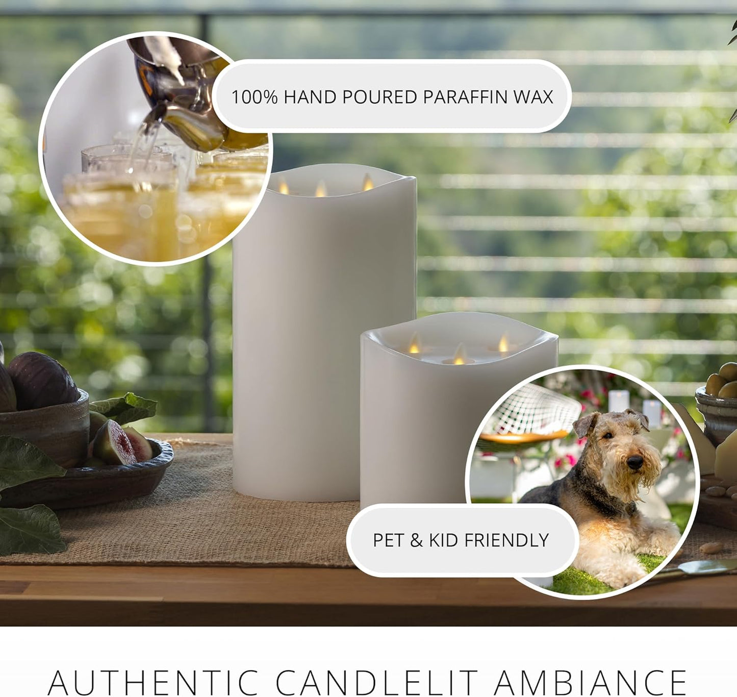 Luminara Tri-Flame Battery Powered Cordless Indoor LED Candle for Decoration (Used)