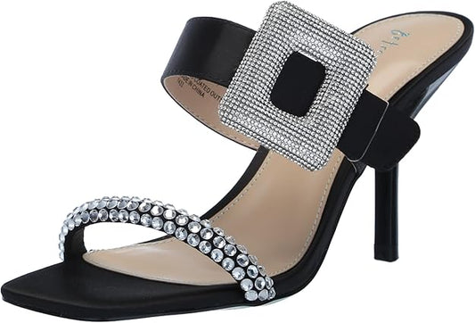 Betsey Johnson SB-ANNY Shimmer Embellished Slip On Heeled Dress Sandal for Women (Used)