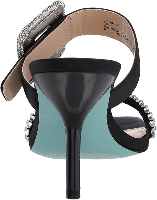 Betsey Johnson SB-ANNY Shimmer Embellished Slip On Heeled Dress Sandal for Women (Used)