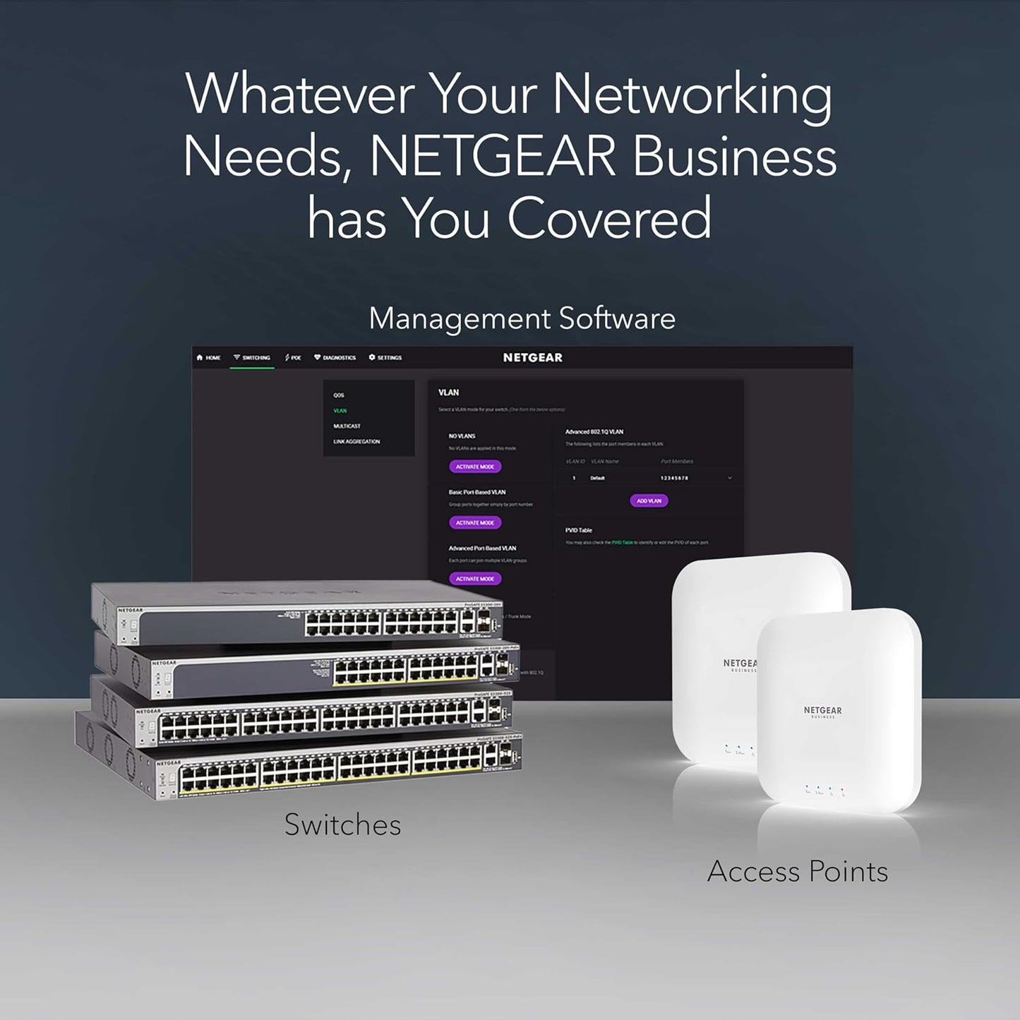 NETGEAR GS108MX 8-Port 1G/10G Multi-Gigabit Ethernet Unmanaged Switch - Black (Like New)