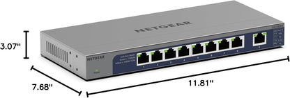 NETGEAR GS108MX 8-Port 1G/10G Multi-Gigabit Ethernet Unmanaged Switch - Black (Like New)
