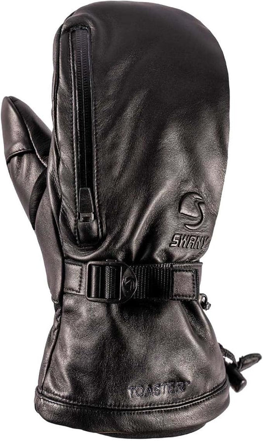 Swany Women's Insulated Warm Premium and Durable Leather Winter Ski Mittens (Like New)