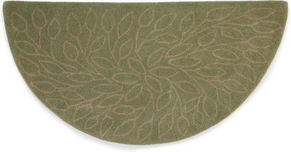 Uniflame R-5200 Hand Tufted 100% Wool Hearth Area Rug, 3'8" x 1'10" - Green Leaf (Like New, No Retail Box)
