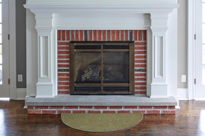 Uniflame R-5200 Hand Tufted 100% Wool Hearth Area Rug, 3'8" x 1'10" - Green Leaf (Like New, No Retail Box)