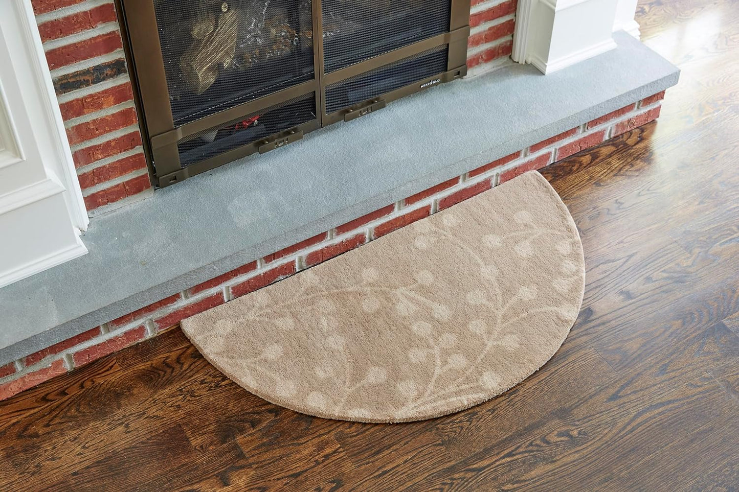 Uniflame R-1400 Branch Hand Tufted 100% Wool Hearth Rug, 44"L x 22" W - Beige (Like New, No Retail Box)