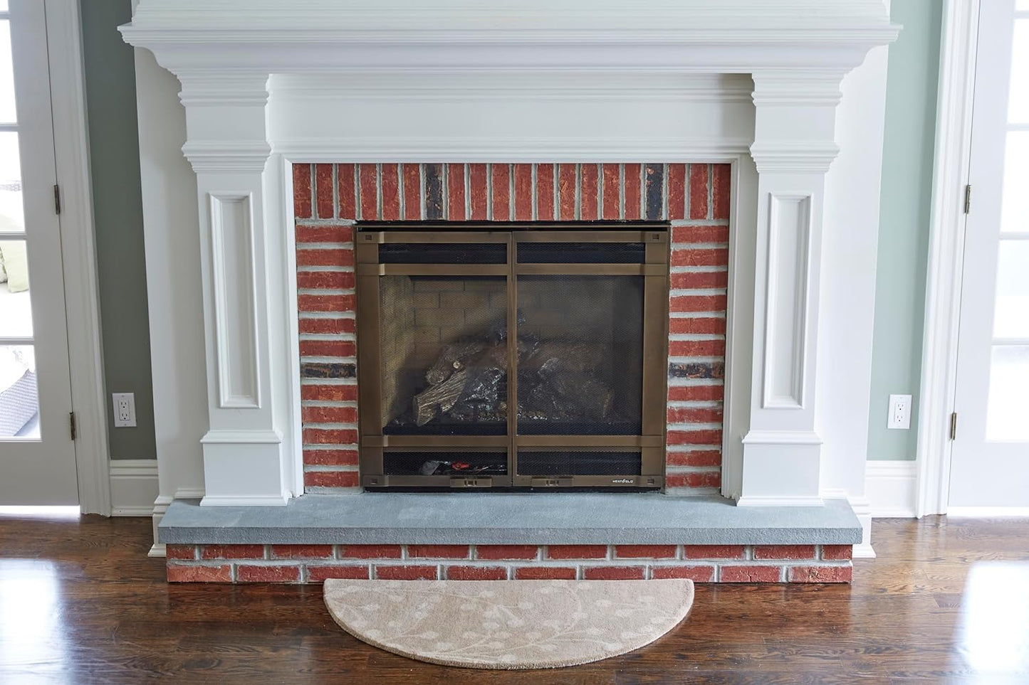 Uniflame R-1400 Branch Hand Tufted 100% Wool Hearth Rug, 44"L x 22" W - Beige (Like New)
