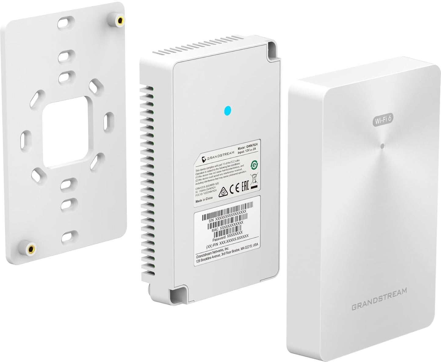 Grandstream GWN7661 Hybrid WiFi 6 In-Wall Dual-Band Wireless Access Point, White (Used)