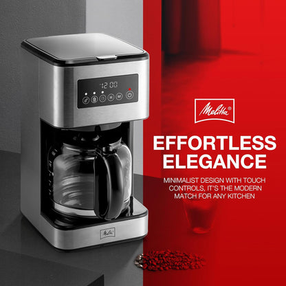Melitta Aroma Tocco PLUS Programmable Coffee Maker, 12 Cups - Black and Silver- (Like New)