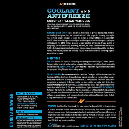 Mishimoto Liquid Chill® OE Coolant, European/Asian Vehicles, 1 Gallon - Blue (Like New)