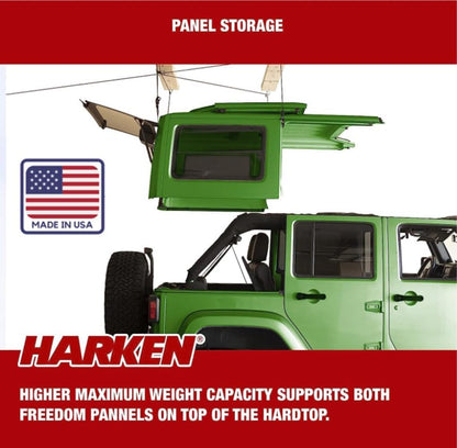 HARKEN Overhead Garage Storage Hoist System for Jeep Wrangler - Stainless Steel (New, Damaged Retail Box)