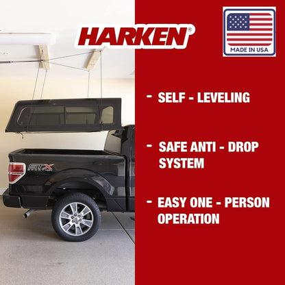 HARKEN 7803.JEEP6T Overhead Garage Storage Hoist System for Jeep Wrangler, Black (Like New)