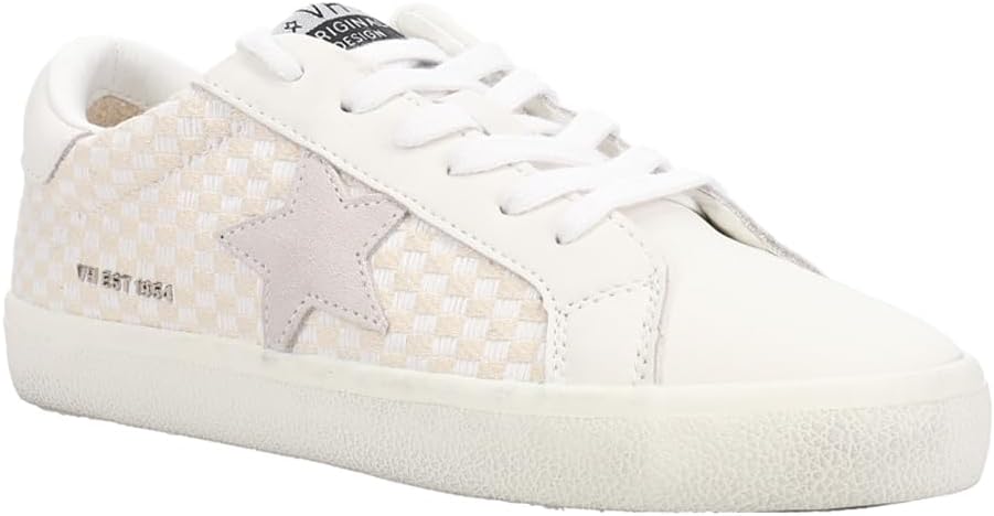 Vintage Havana Women's Flair Slip On Sneakers - Natural Checkered, Size 10 (Used, No Retail Box)
