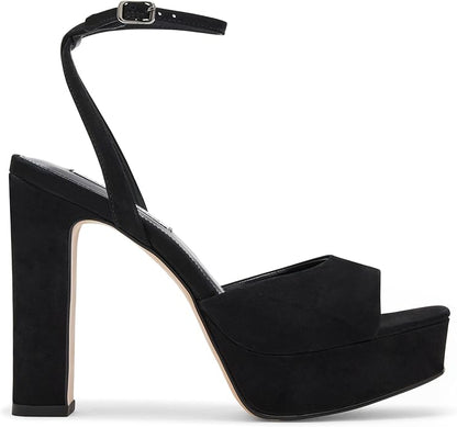 Steve Madden Assured Block Heeled Sandal for Women, Synthetic Rubber Sole (Used)