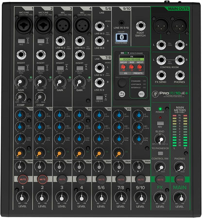 Mackie ProFX10v3+ 10-Channel Professional Analog Audio Mixer with USB, 10 Volts (Used)