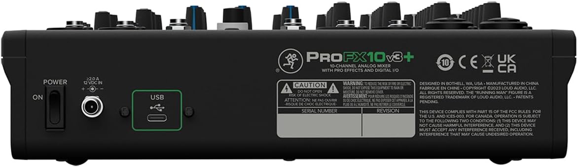 Mackie ProFX10v3+ 10-Channel Professional Analog Audio Mixer with USB, 10 Volts (Used)