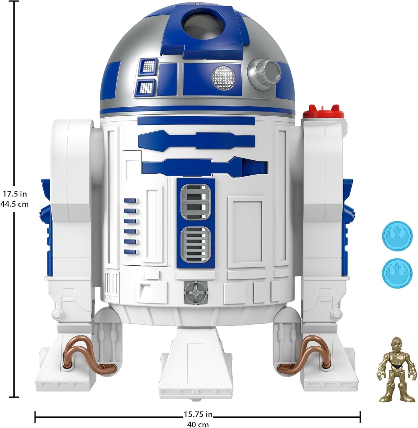 Fisher-Price Imaginext 17.5" Star Wars R2-D2 Toy with C-3PO Key Lights & Sounds (Like New)