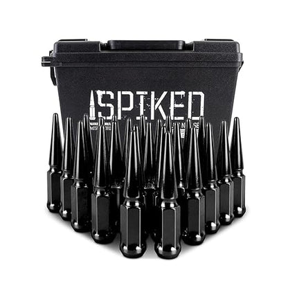 Mishimoto Spiked Lug Nuts M14x1.5 24PC Set, 4" Steel Tapered Acorn Seat - Black (Like New)