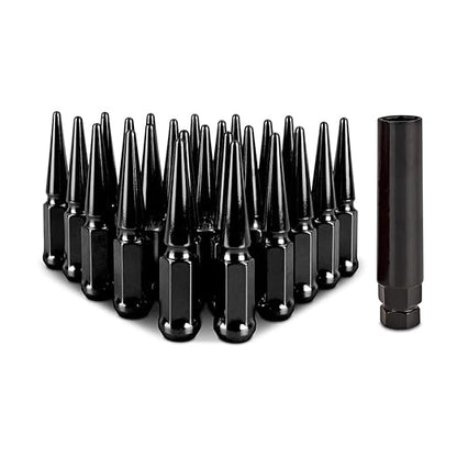 Mishimoto Spiked Lug Nuts M14x1.5 24PC Set, 4" Steel Tapered Acorn Seat - Black (Like New)