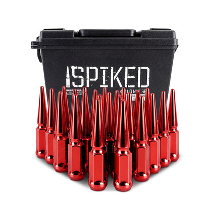 Mishimoto Spiked Lug Nuts M14x1.5 24PC Set, 4" Steel Tapered Acorn Seat - Black (Like New)