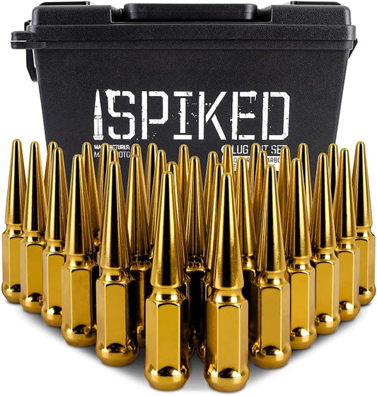 Mishimoto Spiked Lug Nuts, Fits with M14x1.5 Studs and Acorn-Style Seats - Gold (Like New)