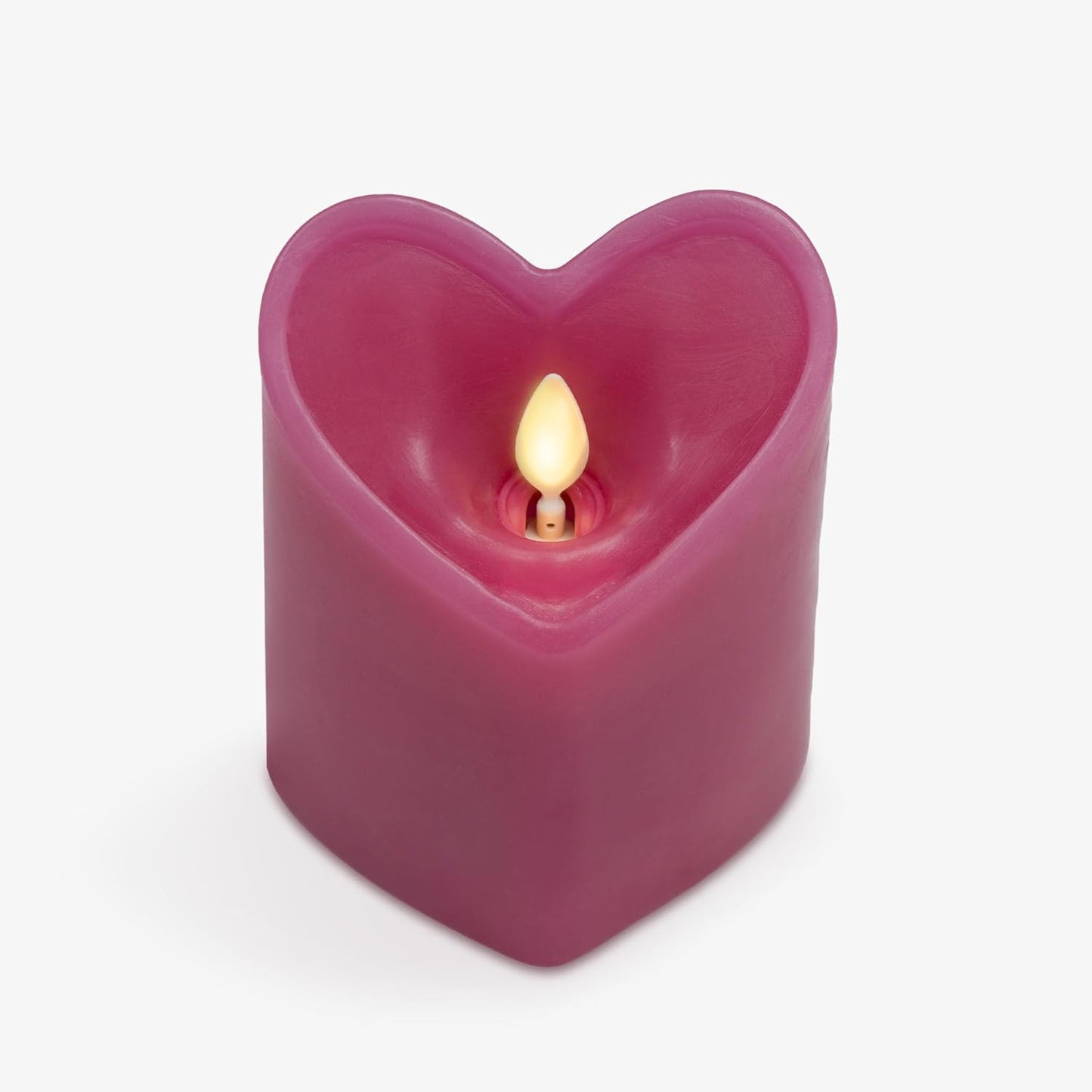 Luminara True Red Heart Shaped Flickering Pillar Candle, Battery Operated (Used)
