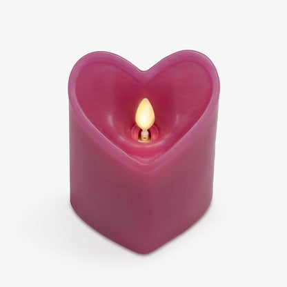 Luminara True Red Heart Shaped Flickering Pillar Candle, Battery Operated (Used)