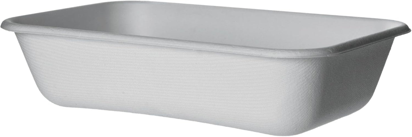 Eco Products Rectangular Compostable 32oz Food Containers, White - 8.5"x5.5"x2" (Like New)