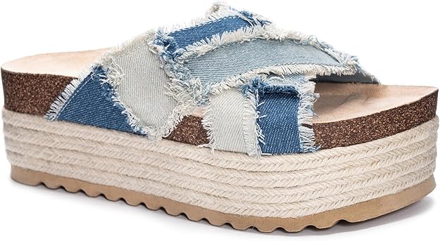 Dirty Laundry Plays Espadrille Slip On Wedge Sandal for Women, Synthetic Rubber (Like New)