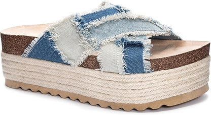 Dirty Laundry Plays Espadrille Slip On Wedge Sandal for Women, Synthetic Rubber (Like New)