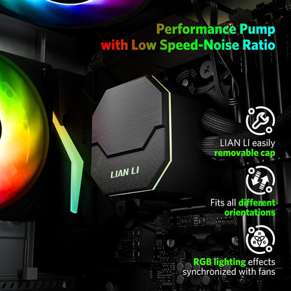 LIAN LI ALC360 AIO Water Cooling System for Desktop w/ 3x120mm PWM Fans, Black- (Used)