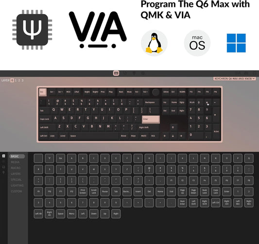 Keychron Q6 Backlit 87 Keys Wireless Custom Mechanical Keyboard for Mac/Windows (Like New)