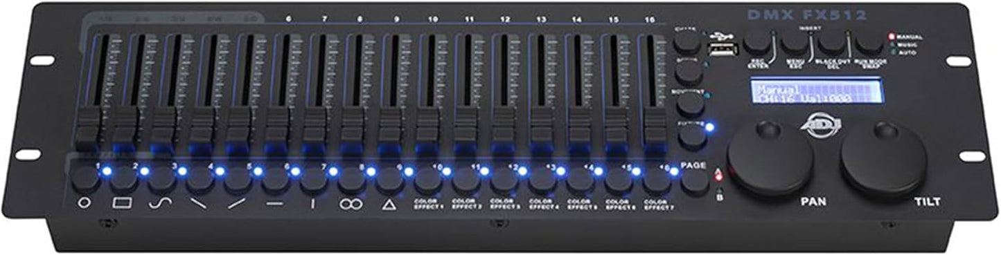 ADJ DMX FX512 Pro 512-Channel Rackmount DMX Controller w/ RDM and USB for Event (Like New)