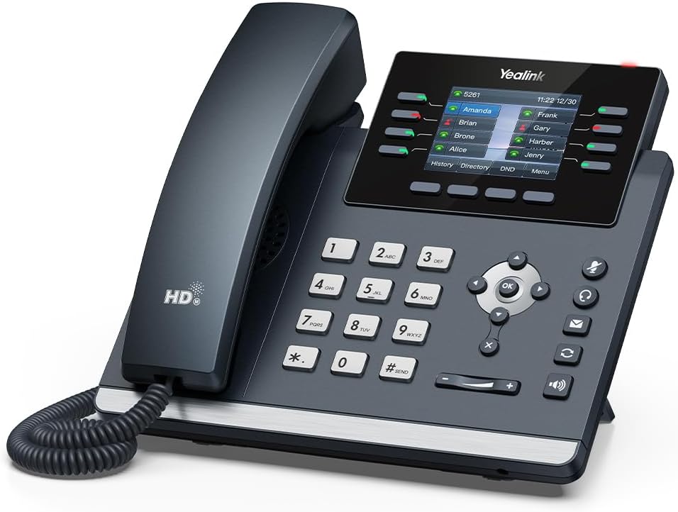 Yealink SIP-T44W WI-Fi IP Phone with 2.8" Color Display & 12 VoIP Account, Black (Like New)