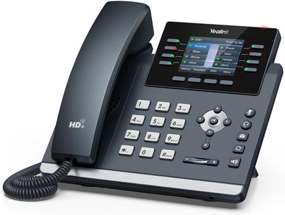 Yealink SIP-T44W WI-Fi IP Phone with 2.8" Color Display & 12 VoIP Account, Black (Like New)