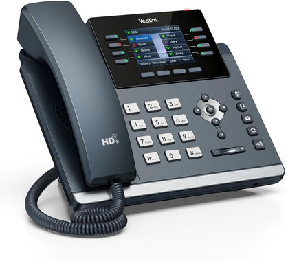 Yealink SIP-T44W WI-Fi IP Phone with 2.8" Color Display & 12 VoIP Account, Black (Like New)
