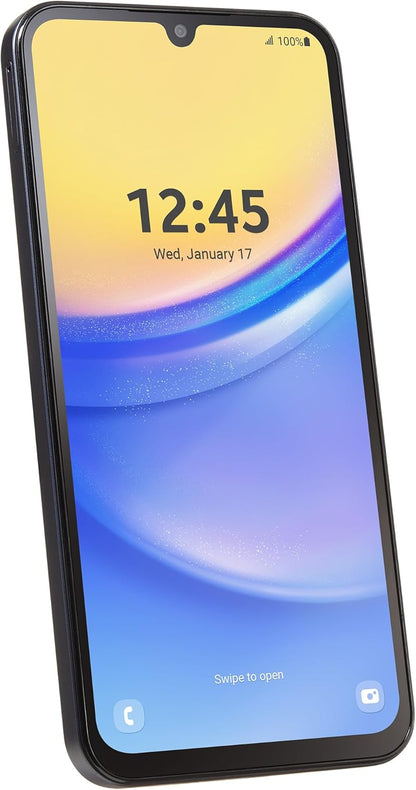 Samsung Galaxy A15 5G TracFone 128+4GB 6.5" Locked Smartphone, 50MP Camera Black (Like New)