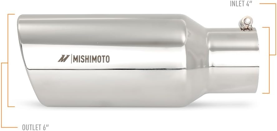 Mishimoto MMEXH-TIP-DSL46 Diesel Stainless-Steel Exhaust Tip,6” Outlet, 4” Inlet (Like New)