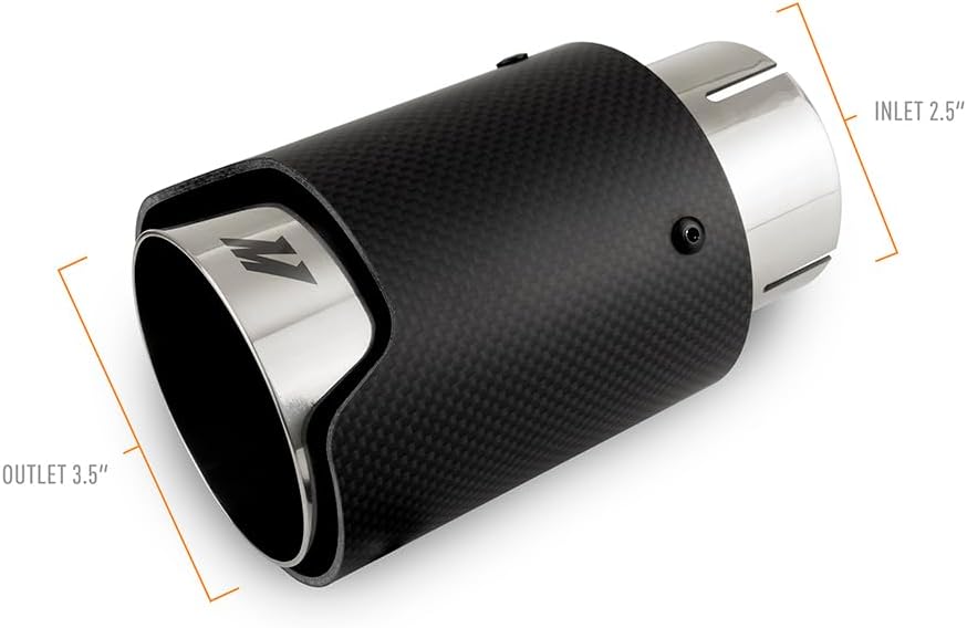 Mishimoto MMEXH-TIP-CF25P Carbon Fiber Exhaust Tip, 2.5", Polished Slip Fit (Like New)
