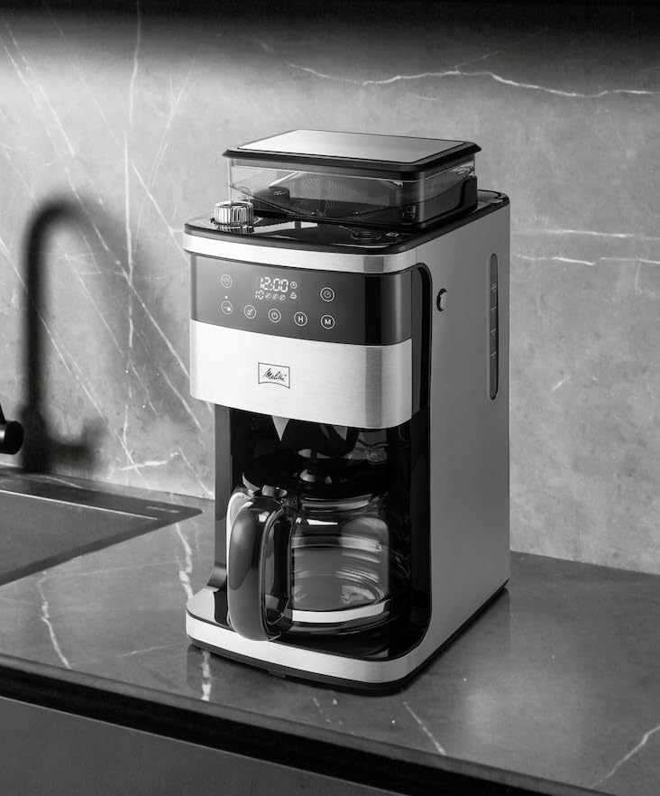 Melitta Aroma Fresh Plus 10-Cup Drip Coffee Maker w/Grinder - Stainless & Black- (Like New)