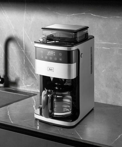 Melitta Aroma Fresh Plus 10-Cup Drip Coffee Maker w/Grinder - Stainless & Black- (Like New)