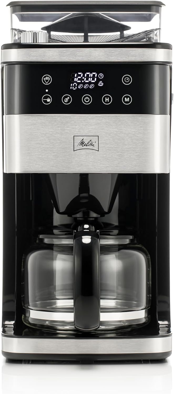 Melitta Aroma Fresh Plus 10-Cup Drip Coffee Maker w/Grinder - Stainless & Black- (Like New)