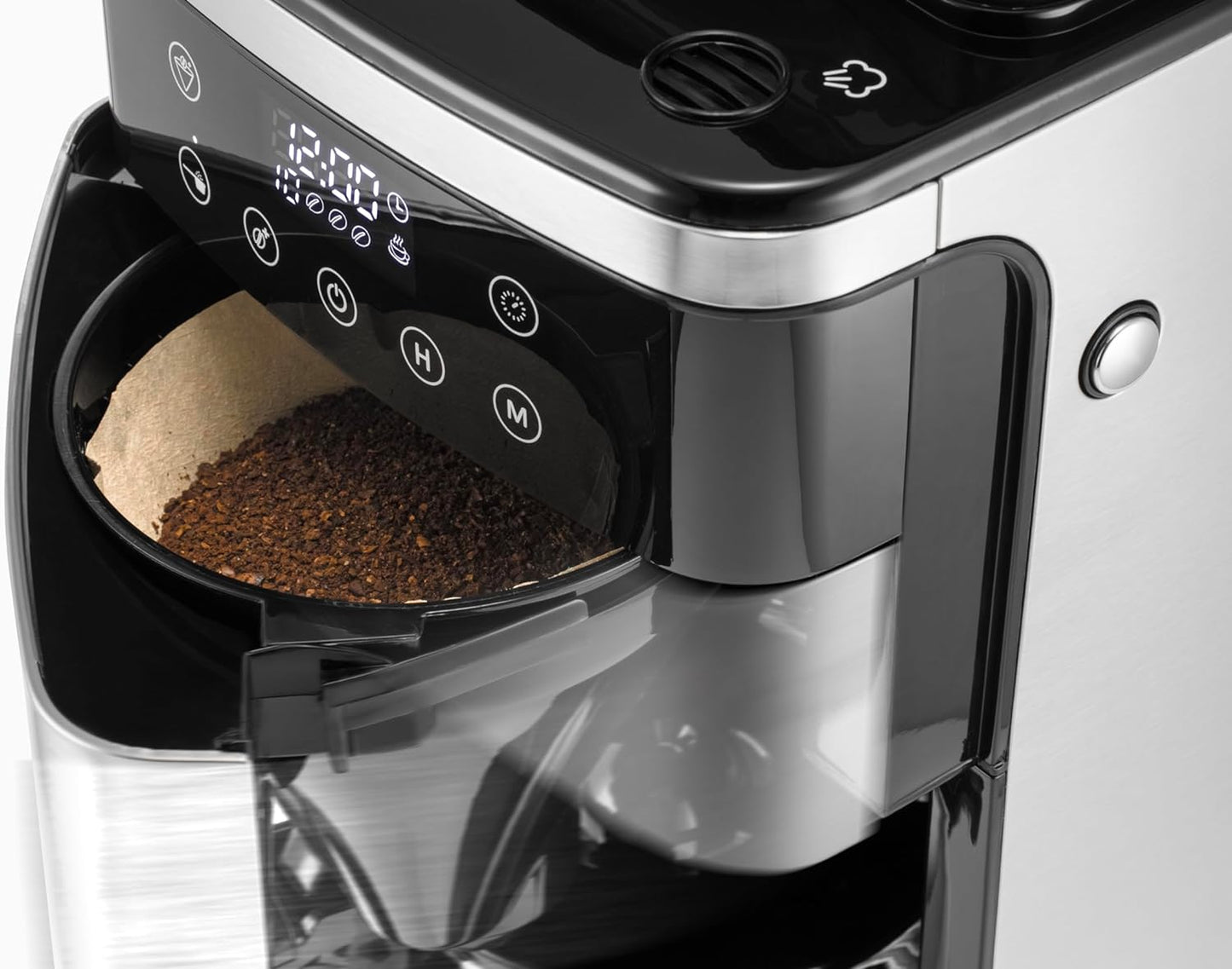 Melitta Aroma Fresh Plus 10-Cup Drip Coffee Maker w/Grinder - Stainless & Black- (Like New)