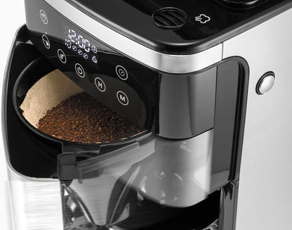 Melitta Aroma Fresh Plus 10-Cup Drip Coffee Maker w/Grinder - Stainless & Black- (Like New)