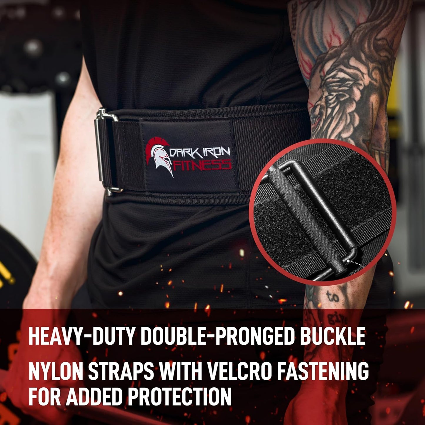 Dark Iron Fitness Self-Locking Padded Weight Lifting Belt for Gym & Training (Like New, No Retail Box)