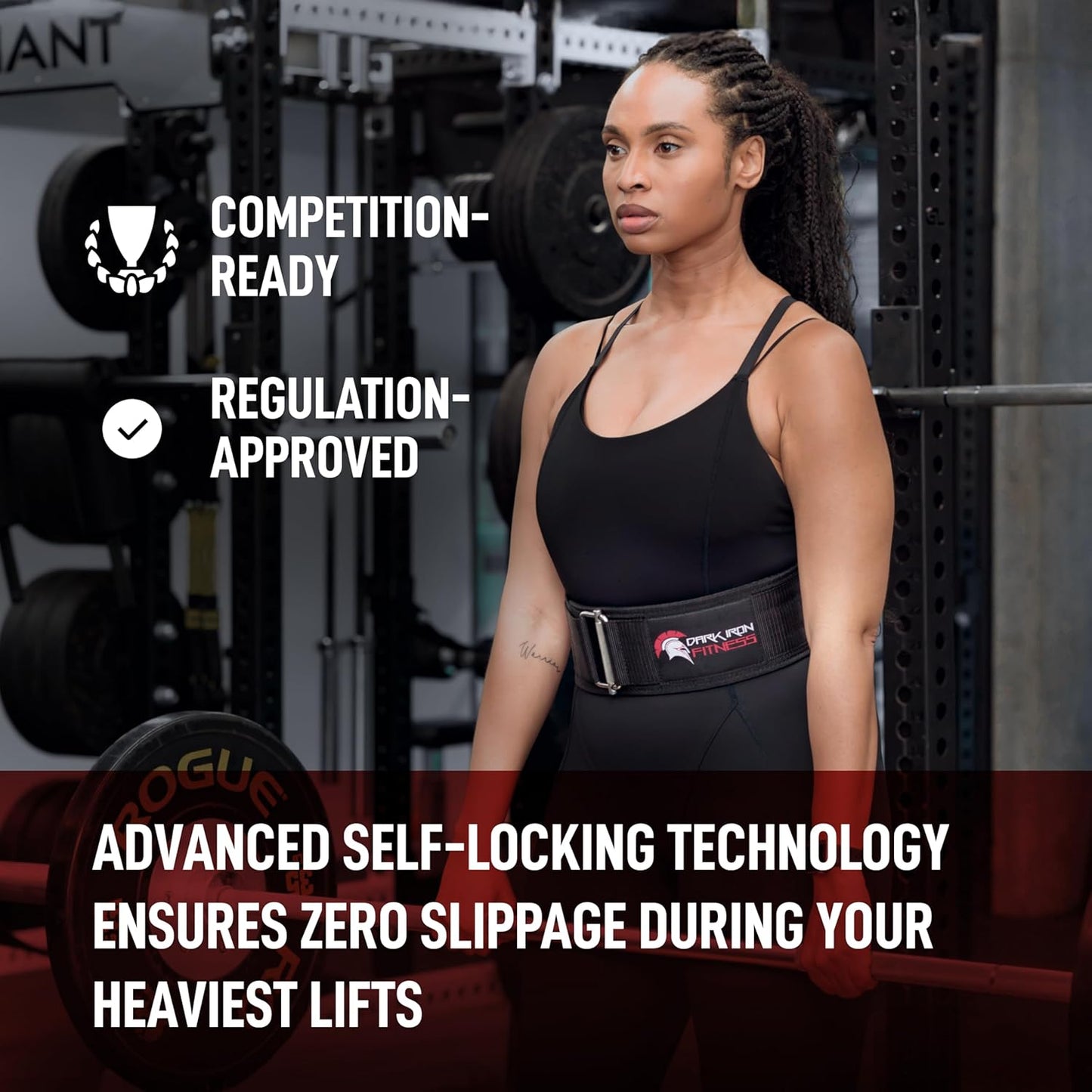 Dark Iron Fitness Self-Locking Padded Weight Lifting Belt for Gym & Training (Like New, No Retail Box)