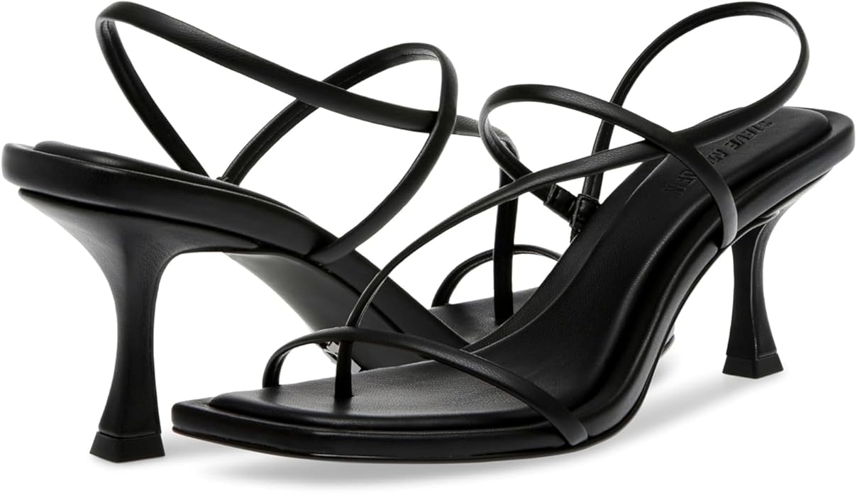 Steve Madden Leather Locke Heeled Sandal for Women, Synthetic Rubber Sole (Used)