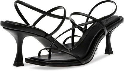 Steve Madden Leather Locke Heeled Sandal for Women, Synthetic Rubber Sole (Used)