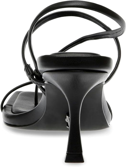 Steve Madden Leather Locke Heeled Sandal for Women, Synthetic Rubber Sole (Used)