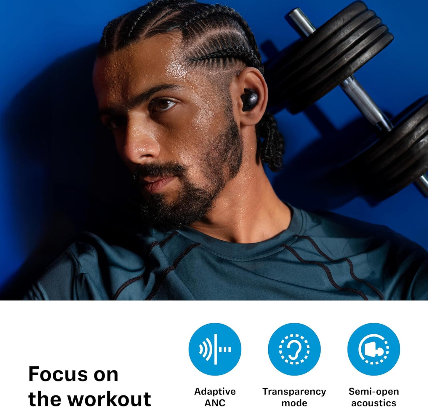 Sennheiser Momentum Sport Earbuds, Active Noise Cancellation, 24-H Battery Life (Like New)