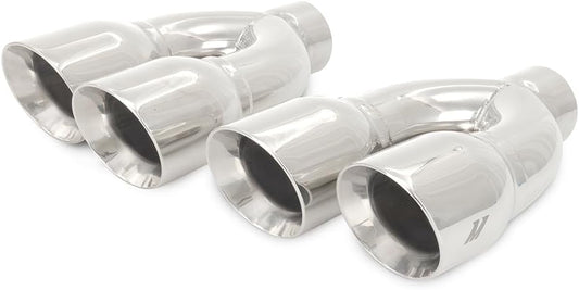 Mishimoto MMEXH-TIP-QY25P Dual-Y Exhaust Tips for Car - Platinum (2.5" & 3.5") (Like New)